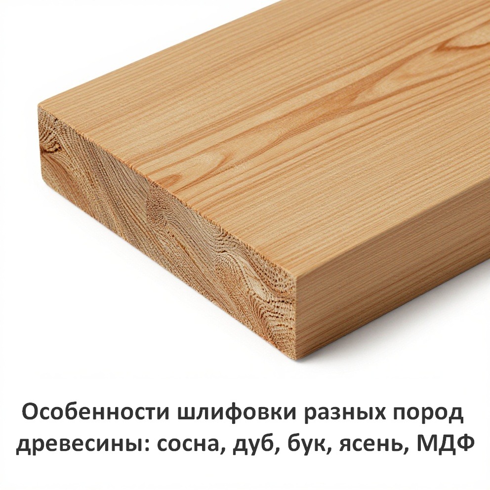 Особенности шлифовки разных пород древесины: сосна, дуб, бук, ясень, МДФ