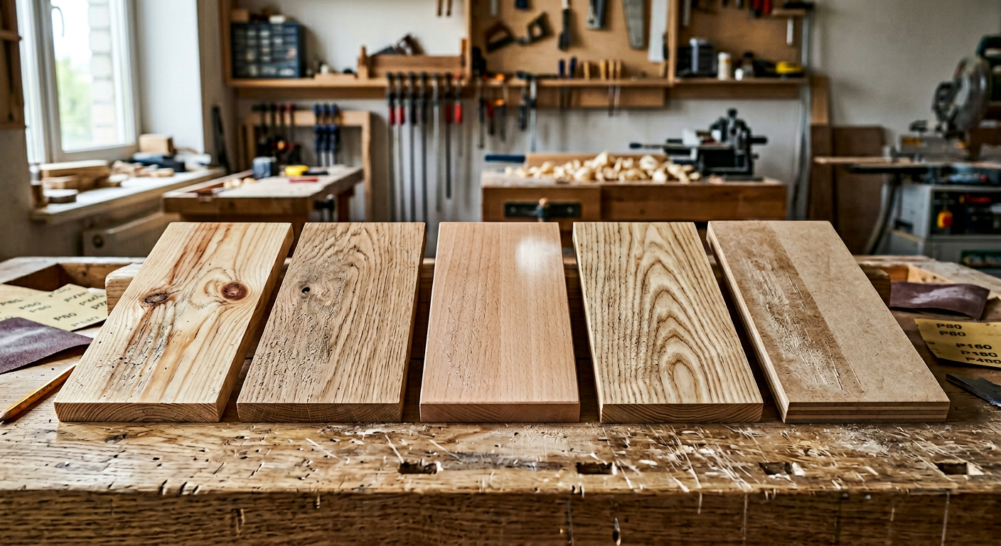 Особенности шлифовки разных пород древесины: сосна, дуб, бук, ясень, МДФ